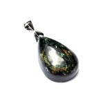 [1 пункт предмет ]Silver925* редкий симбиоз рубин in крюк сайт 25x17mm Drop подвеска с цепью _PD3599