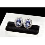 Silver925 タンザナイト　6x4mm　ピアス_PRG1047