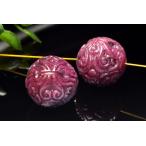 高発色 ルビー　14-15mm　マニ車 ビーズ 1個売り _PRG2369-2