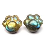 Yahoo! Yahoo!ショッピング(ヤフー ショッピング)ラブラドライト　15x16.5mm　肉球 一粒売り ルースビーズ_PRG74