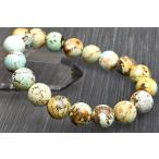 【１点物】希少◇天然スパイダーウェブ ターコイズ　11.5mm　ブレスレット _U8654