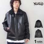 NORTON ノートン ジャケット PU ライン フェイクムートン ジャケット メンズ 大きいサイズ アウター メンズ