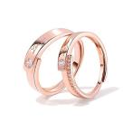 MIKAMU ペアリング 純銀製指輪 フリーサイズ シルバー レディース メンズ CZダイヤ(キュービックジルコニア) キラキラ 結婚指輪格安セール