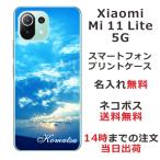 ショッピングmi 11 lite 5g Xiaomi Mi 11 Lite 5G ケース シャオミ M11ライト 5G カバー らふら 名入れ スカイ-2