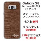 ショッピングgalaxy s8 ケース Galaxy S8 ケース SC-02J SCV36 ギャラクシーS8 カバー らふら 名入れ クロコダイル ブラウン