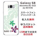 Galaxy S8 ケース SC-02J SCV36 ギャラクシーS8 カバー らふら 名入れ ハワイアン ホヌ