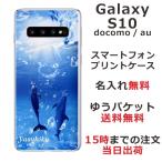 Galaxy S10 ギャラクシーS10 SC-03L SCV41 らふら 名入れ スマホケース ドルフィン リング