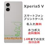Xperia 5 V SO-53D SOG12 エクスペリア5 V らふら 名入れ スマホケース 落書きカエル