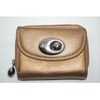 フォリフォリ　ＦｏｌｌｉＦｏｌｌｉｅ　レザー　二つ折り財布　ゴールド　【中古】【当日発送】