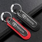 ショッピングキーリング トヨタ カーンキーホルダー 本革レザー 車のキーチェーン 車のキータグペンダント 高級 キーリング 外せるリング ブラック/レッド tspk qtm