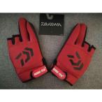 ダイワ DAIWA 3本カット フィッシンググローブ  3フィンガーカット 送料無料 ★20★ 釣り保護手袋　ブラック＆レッド