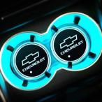 シボレー 車用 LEDコースター ドリンクホルダー ライトマットパッド 自動点灯消灯 2個セット 車カップホルダーライト USB充電マット ypbd qtm