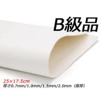 【B級切り革】ホワイトスムース（白なめし） 白 25×17.5cm 0.7mm/1.0mm/1.5mm/2.0mm（原厚） 1枚【メール便対応】 [レ