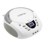 Color_ホワイト LONPOO cd プレーヤーbluetooth対応 FMラジオ MP3再生 ブルートゥース USB/AUX入力 ヘッドフォンジャック LCDディスプレイ ポータブルcdプレーヤ