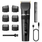 バリカン 2025新登場 USB充電式 ヘアーカッター 電動バリカン バリカンメンズ 5段階刈り高さ調節 3段階スピード LEDディスプレイ 大容量バッテリー 自動研磨 6種