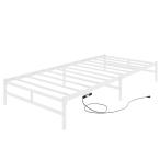 Color: белый LunarLight steel труба bed одиночный, розетка + с подсветкой "дышит" долговечность тихий звук крепкий кроватная рама выдерживаемая нагрузка 400kg bed внизу место хранения сборка 