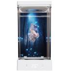 小型ベタ水槽 1.4Lコンパクト水槽キット 20-30°C温度設定 LEDライト付き 水換え簡単 セットアップ・メンテナンス簡単 スタータータンク最適 ホワイト