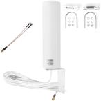 屋外アンテナ 3G/4G/LTE/5Gアンテナ 360度全方位受信 SMA/TS9型オスコネクタ付き 防水 軽量 取付簡単 屋外用 10-12dbi， 698-4000Mhz