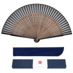 Color_ブラック [Ganve] 扇子 メンズ 日本製 丈夫 人気 高級 シルク 扇子 おしゃれ メンズ レディース 扇子 袋付き ギフト箱付き 軽量 紳士扇子 男性用 短地扇子