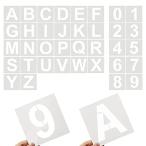 ステンシルシート 角文字レター アルファベット数字 ステンシル プレート テンプレート アルファベット 大文字A-Zと0-9 描画テンプレート 約7.