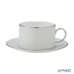 【並行輸入品】 ウェッジウッド(Wedgwood) ジオ プラチナ ティーカップ&ソーサー 250ml アフタヌーンティー