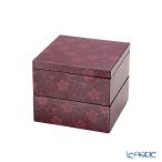 井助 漆器 二段重 桜唐草 朱(パール) 木紛加工品／ウレタン塗り 10.5×H9cm NC-675
