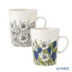 並行輸入品 アラビア(ARABIA)クロッカス マグカップ 500ml ペア ブラック ＆ グリーン 北欧