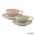 マルミツポテリ スタジオエム ルブケ カップ＆ソーサー 190ml ペールグリーン＆ペールピンク ペア アフタヌーンティー