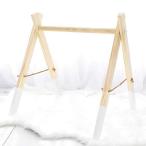 Okawari Home ベビージム 木製 ホワイト ベッドぶら下げ 遊びジム 知育玩具 ベビー 赤ちゃん 出産お祝い