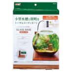 木目専用プレート アクアリウム ボトルアクア コンパクト水槽用 ライトスタンド付き テラリウム インテリア グラスベース メープル200 GEX
