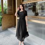 ショッピングワンピース 夏 ワンピース 半袖 きれいめ ロングワンピース 半袖 夏 レディース ワンピース 黒 ワンピース ロング ミモレ丈 無地 シンプル カジュアル 大きいサイズ 3L