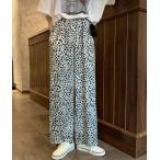 パンツ ワイドパンツ ボトムス レディース ダルメシアン柄 アニマル柄 春 秋 総柄 韓国 ファッション ゆったり カジュアル かっこいい