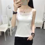  топ внутренний гонки накладывающийся надеты Layered Cami tops женский безрукавка большой размер 3L одноцветный воротник гонки чёрный белый простой модный 