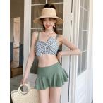  купальный костюм женский бикини купальный костюм танкини купальный костюм body type покрытие Корея высокий поясная сумка гонки выше проверка юбка большой размер экспонирование меньшее симпатичный 