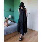 ノースリーブワンピース ティアードワンピース ワンピース レディース ロング 夏 春 Aライン フレア 黒 カジュアル 無地 シンプル 大きいサイズ 春夏
