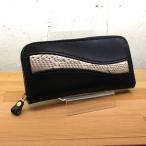  раунд застежка-молния длинный кошелек черный × питон 