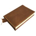 ハンドメイド　国産馬革製ブックカバー（Ｂ６）キャメル　革製栞付　ヌメ革　ホースレザー　日本製　ネーム刻印無料