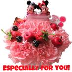 ショッピングカーネーション 母の日 プレゼント ピンクカーネーション ふわふわケーキのフラワーアレンジメント ミッキー ミニー ハート