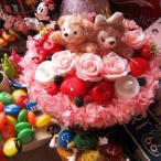 ショッピングダッフィー ダッフィー シェリーメイ ディズニー クリスマス ストラップ フラワーギフト プリザーブドフラワー フラワーケーキ 7号