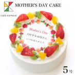 母の日ケーキ カーネーション メッセージ入りフルーツ三種生クリーム 5号 バースデーケーキ