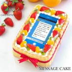 SNS風メッセージケーキ フルーツ生クリーム 21×14cm バースデーケーキ 誕生日ケーキ