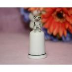 フランス《KLIMA社》直輸入磁器製フィギアダルメシアン シンブル Ｋ４3４−Ａ(犬置物 犬雑貨 犬グッズ フィギュア 人形 犬の置物 小物 イン 動物 犬グッズ