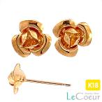 18金　薔薇ピアス　18k　イエローゴールド　ばら　バラ　ローズ　レディース 女性 メンズ 男性 ピアス イエローゴールド　プレゼント 日本製 ピヤス ぴあす