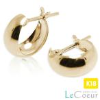 ショッピングクールリング 月型ピアス ぷっくり フープピアス 18金 ゴールド 5mm×10mm 両耳 月甲 地金ピアス ピアス18金 レディース パイプ ピヤス ぴあす