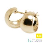 ショッピングクールリング 月甲ピアス 月形 フープピアス 18金 ゴールド 7mm×10mm 地金ピアス 両耳 K18イエローゴールド メンズ レディース パイプピアス