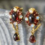 碌山ガーネット＆オパールピアス/イ...