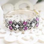 ショッピングルビー 碌山 ルビー シードパール マルカジット リング レースのように繊細なデザイン RP 204R0928