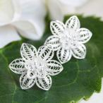 フィリグリー フラワー ピアス　美しい手