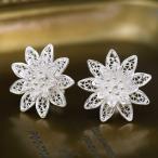 フィリグリー フラワー ピアス 美しい手仕事の繊細な銀線細工 ジョグジャカルタ KA79 G.A82.1292