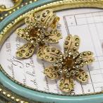 碌山 コニャッククォーツ &amp; マルカジット フラワー ピアス イヤリング　マーカサイト煌めく大振りの花弁  RP 202E0471-1-CAG-GP 202E0112-CAG-GP
